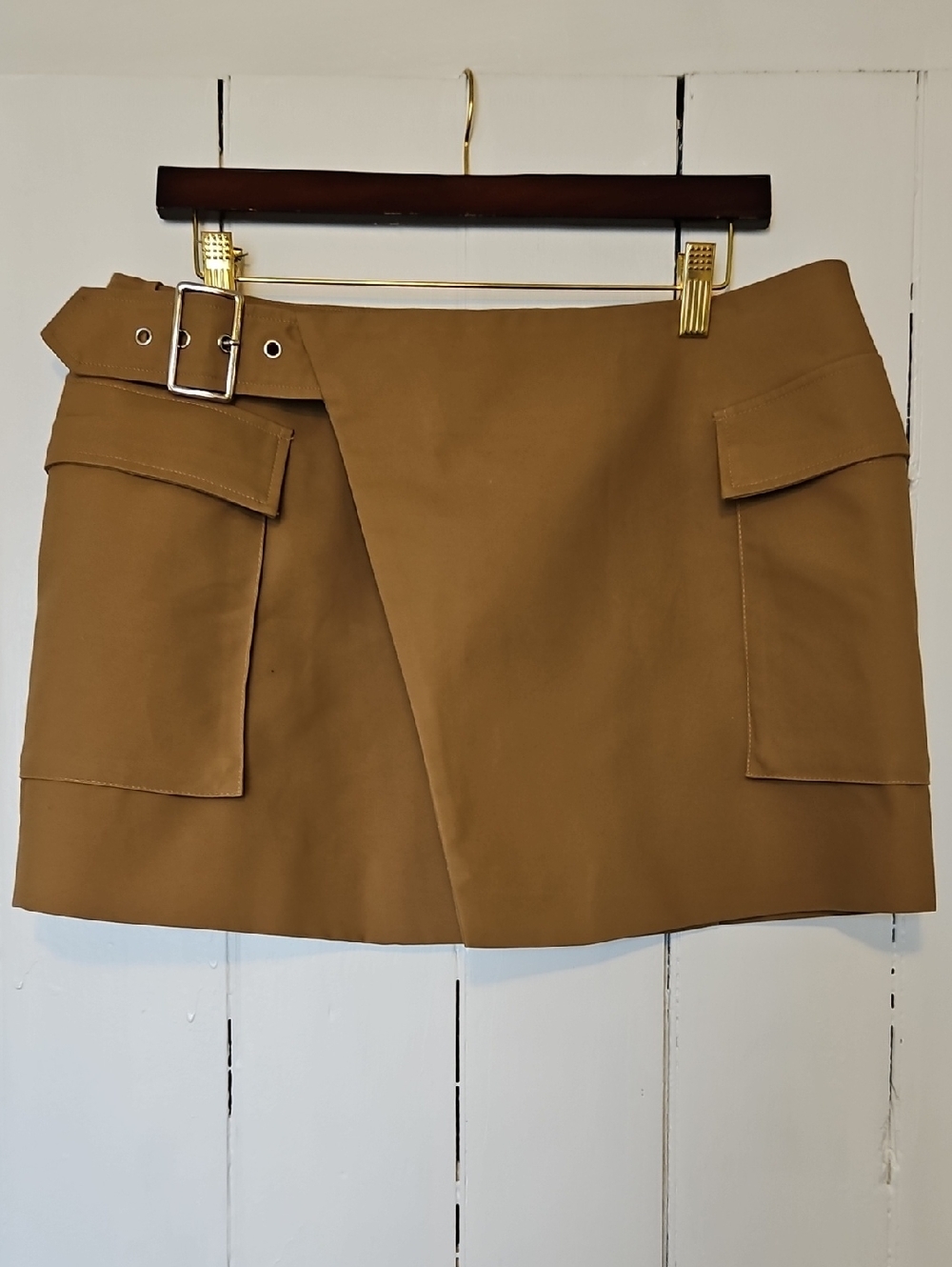 Astr Brown Mini Skirt with Belt & Cargo Pockets